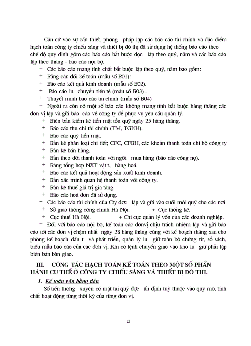 image for page Báo cáo thực tập tại Công ty chiếu sáng và thiết bị đô thị