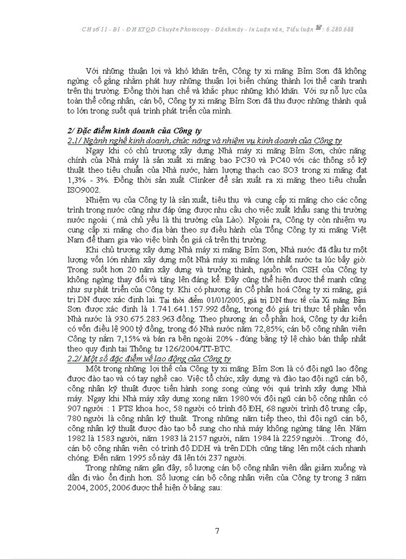 image for page Báo cáo thực tập tại Công ty CP xi măng Bỉm Sơn