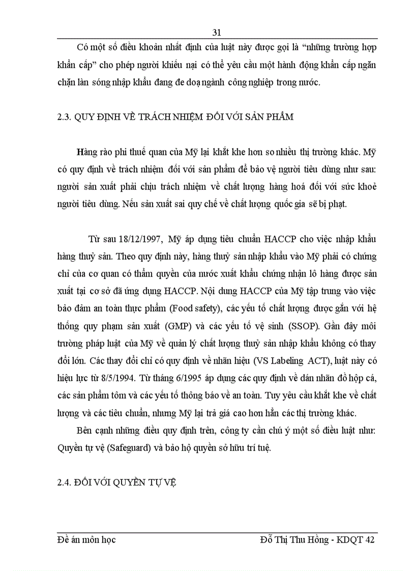image for page Ảnh hưởng của môi trường luật pháp Mỹ tới hoạt động kinh doanh của công ty xuất khẩu thuỷ sản II Quảng Ninh