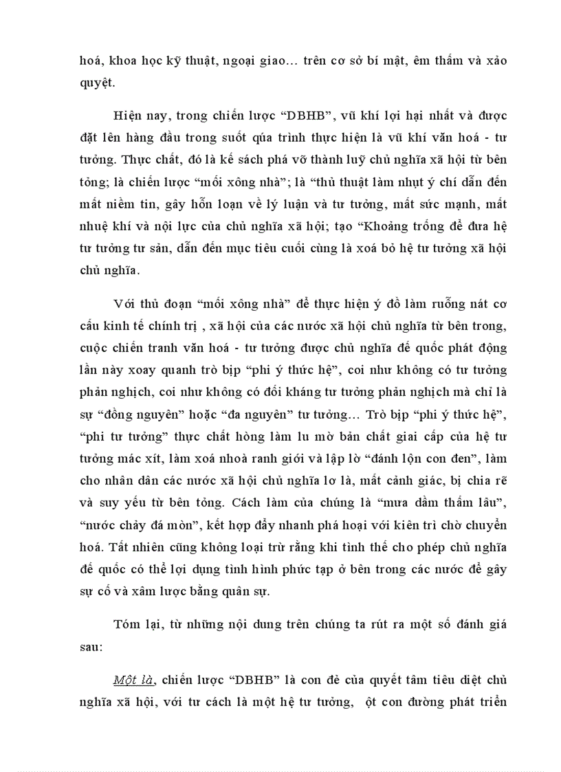 image for page Diễn biến hòa bình và chống diễn biến hòa bình của chủ nghĩa đế quốc trên mặt trận văn hoá tư tưởng ở Việt Nam