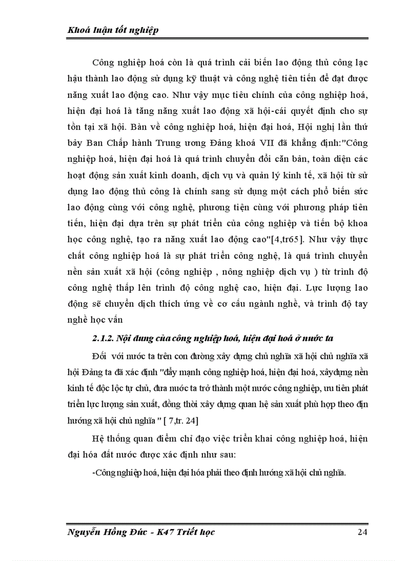 image for page Tiểu luận Đội ngũ trí thức Việt Nam với sự nghiệp công nghiệp hoá hiện đại hóa đất nước