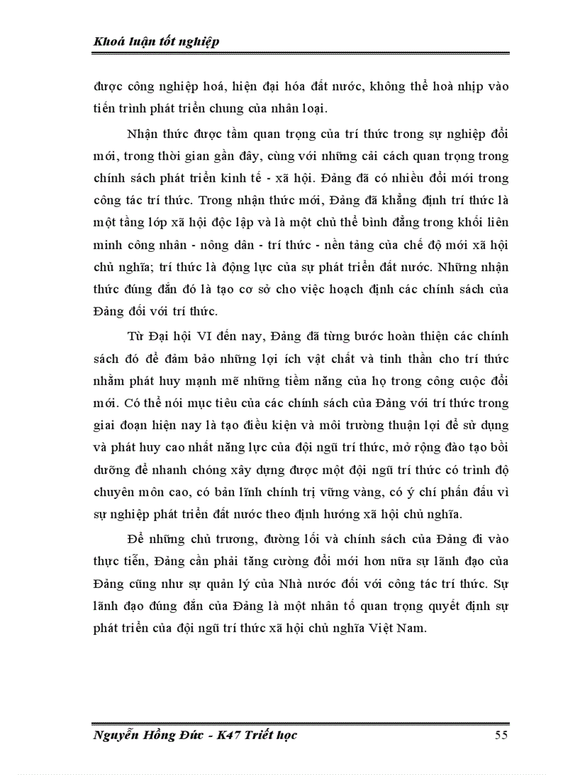 image for page Tiểu luận Đội ngũ trí thức Việt Nam với sự nghiệp công nghiệp hoá hiện đại hóa đất nước