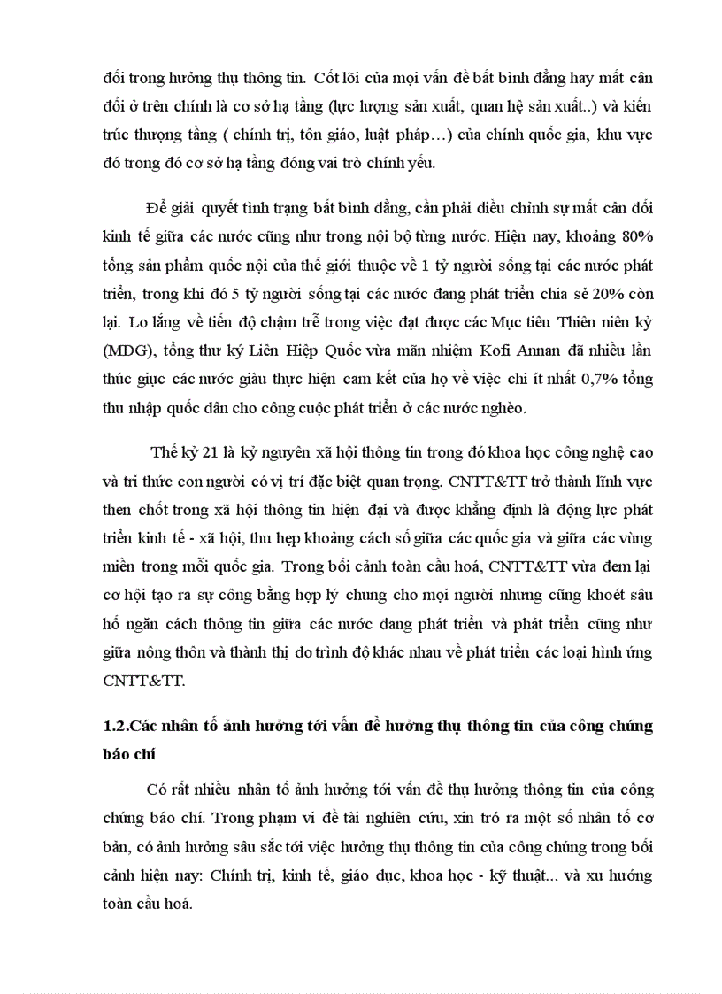 image for page Sự mất cân đối và bất bình đẳng trong việc hưởng thụ thông tin giữa các khu vực trên thế giới