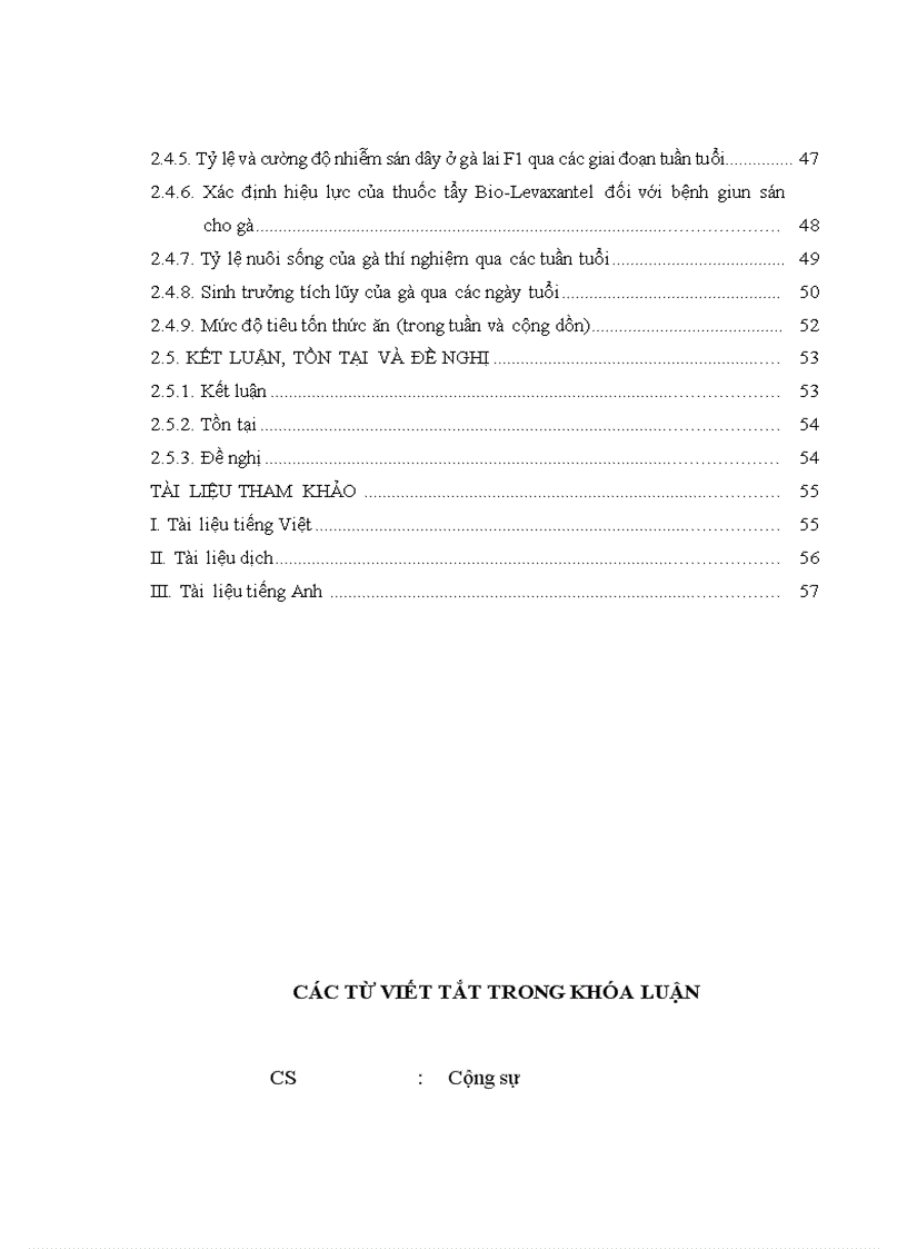 image for page Theo dõi khả năng thích nghi và tình trạng cảm nhiễm các bệnh giun sán trên đàn gà lai F1 Đông Tảo x Lương Phượng ở hai phương thức nuôi nhốt và nuôi bán chăn thả tại Thị trấn Trại Cau Hu