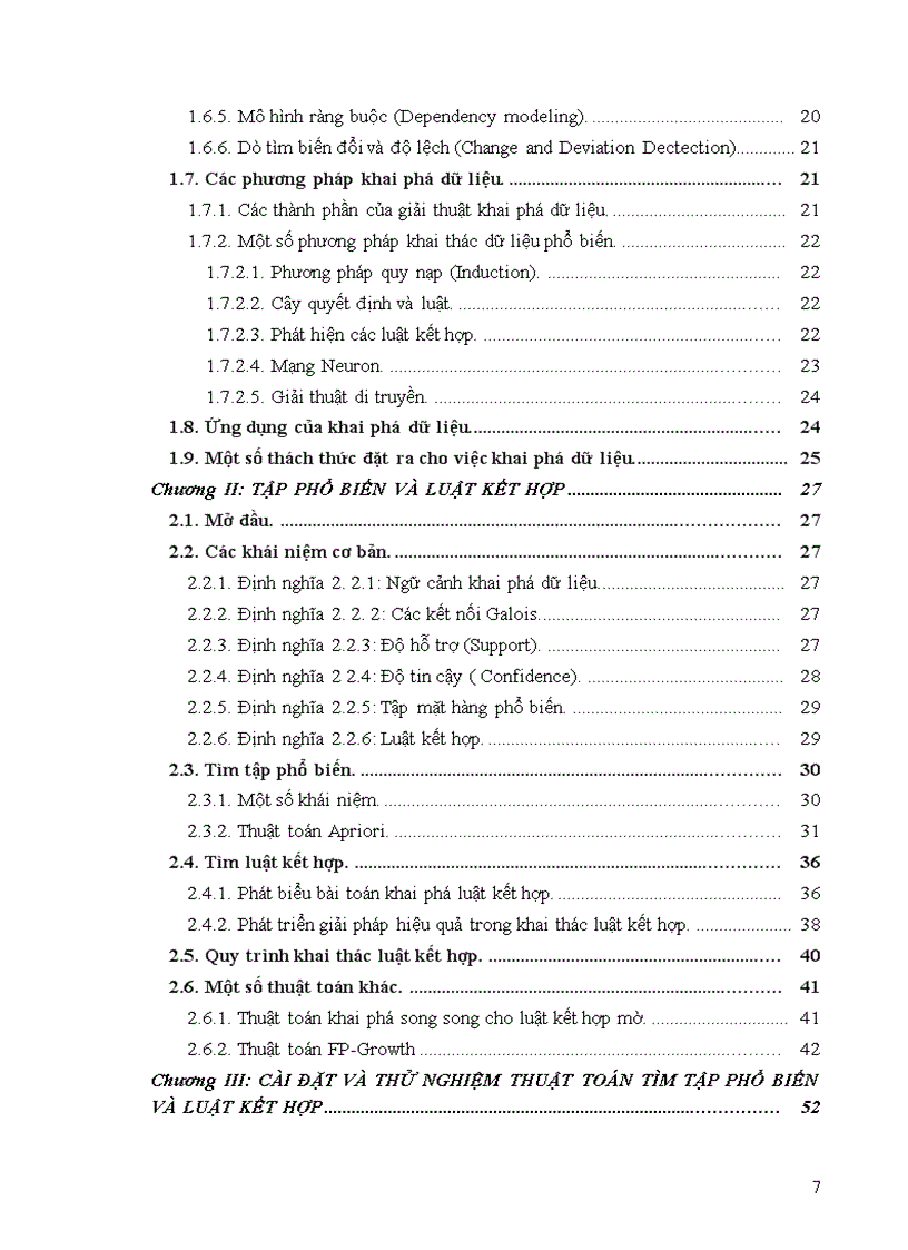 image for page Khai phá dữ liệu bằng luật kết hợp