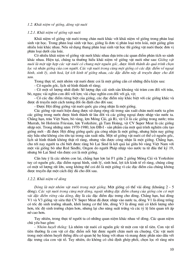 image for page Một số khái niệm chung về giống vật nuôi