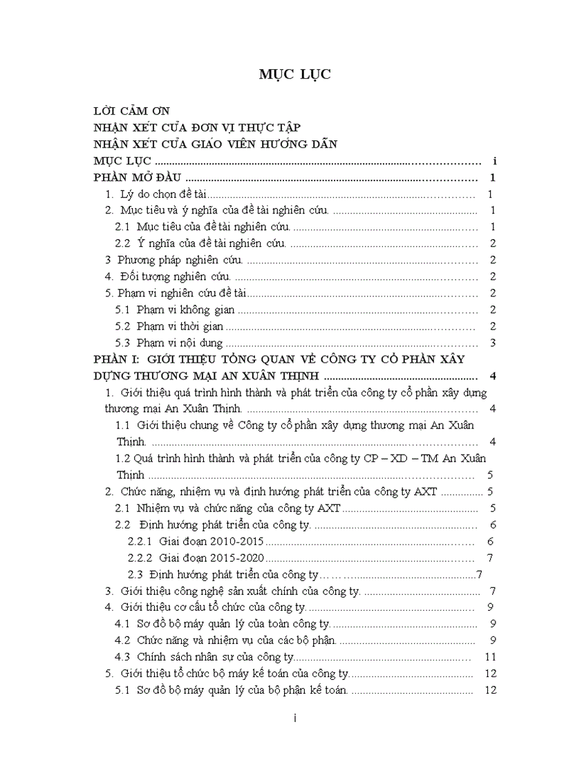 Phân tích tình hình và chi phí sản xuất công ty cổ phần an xuân thịnh