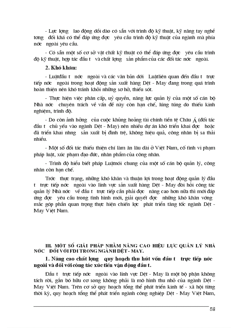 image for page Một số giải pháp nhằm nâng cao năng lực quản lý Nhà nước đối với hoạt động đầu tư trực tiếp nước ngoài trong lĩnh vực Dệt may