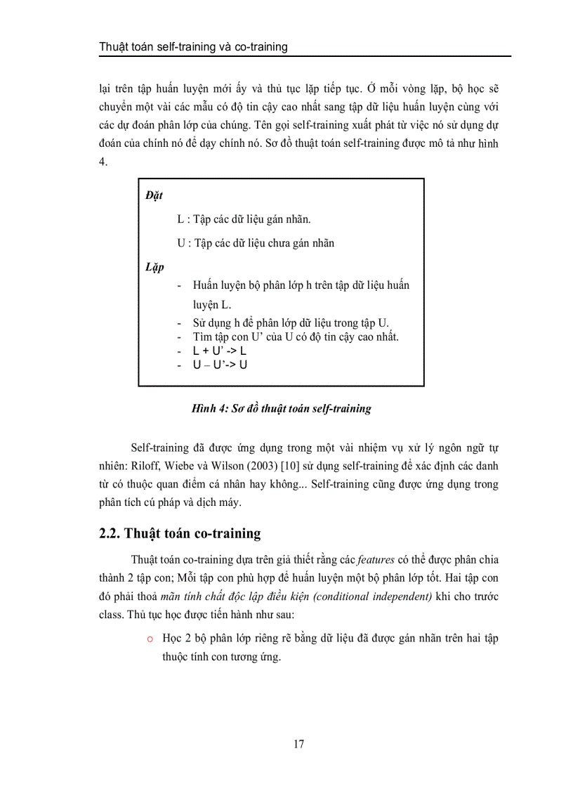 image for page Thuật toán self training và co training ứng dụng trong phân lớp văn bản