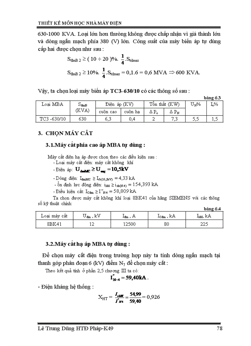 image for page Thiết kế phần điện của nhà máy nhiệt điện công suất 240 MW