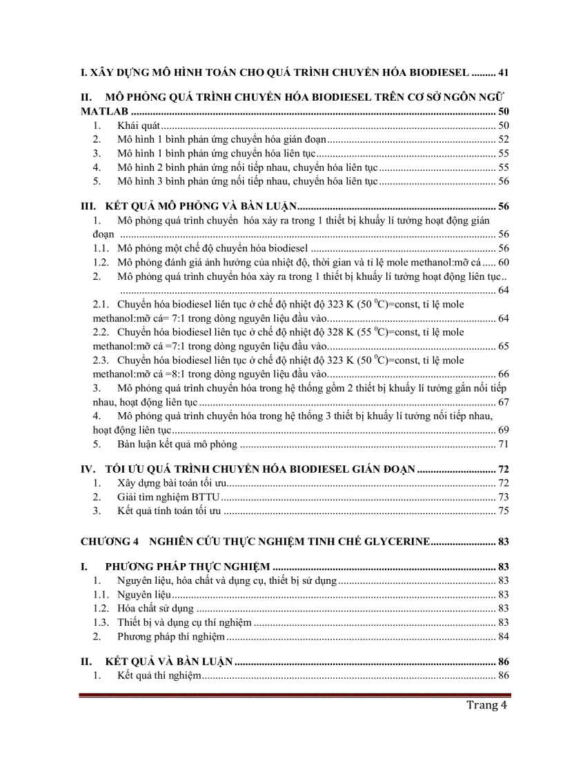 Mô phỏng và tối ưu hóa quá trình chuyển hóa biodiesel từ mỡ cá trên cơ sở ngôn ngữ lập trình matlab