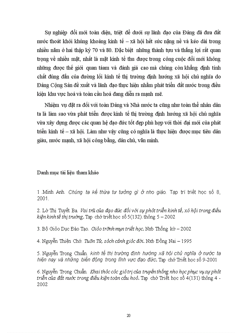 image for page Những tư tưởng Nho giáo và vận dụng vào quản lý nền Kinh tế thị trường Việt Nam hiện nay