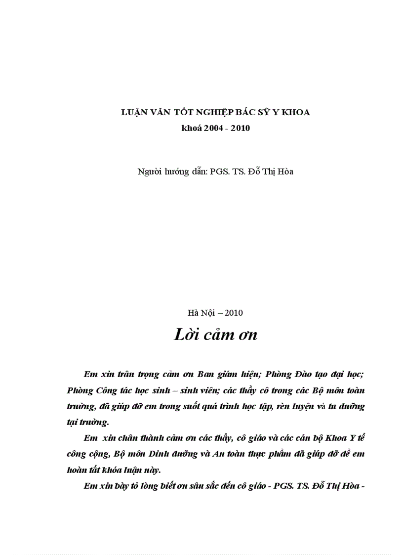 image for page Thực trạng về khẩu phần ở trẻ em và kiến thức về dinh dưỡng của các cô giáo Trường Mầm non Đại Mỗ B huyện Từ Liêm Hà Nội năm 2010