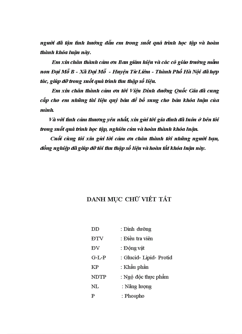 image for page Thực trạng về khẩu phần ở trẻ em và kiến thức về dinh dưỡng của các cô giáo Trường Mầm non Đại Mỗ B huyện Từ Liêm Hà Nội năm 2010