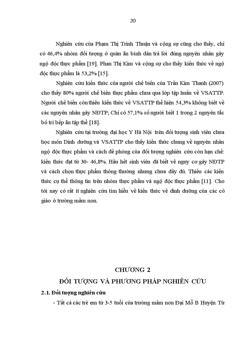 image for page Thực trạng về khẩu phần ở trẻ em và kiến thức về dinh dưỡng của các cô giáo Trường Mầm non Đại Mỗ B huyện Từ Liêm Hà Nội năm 2010