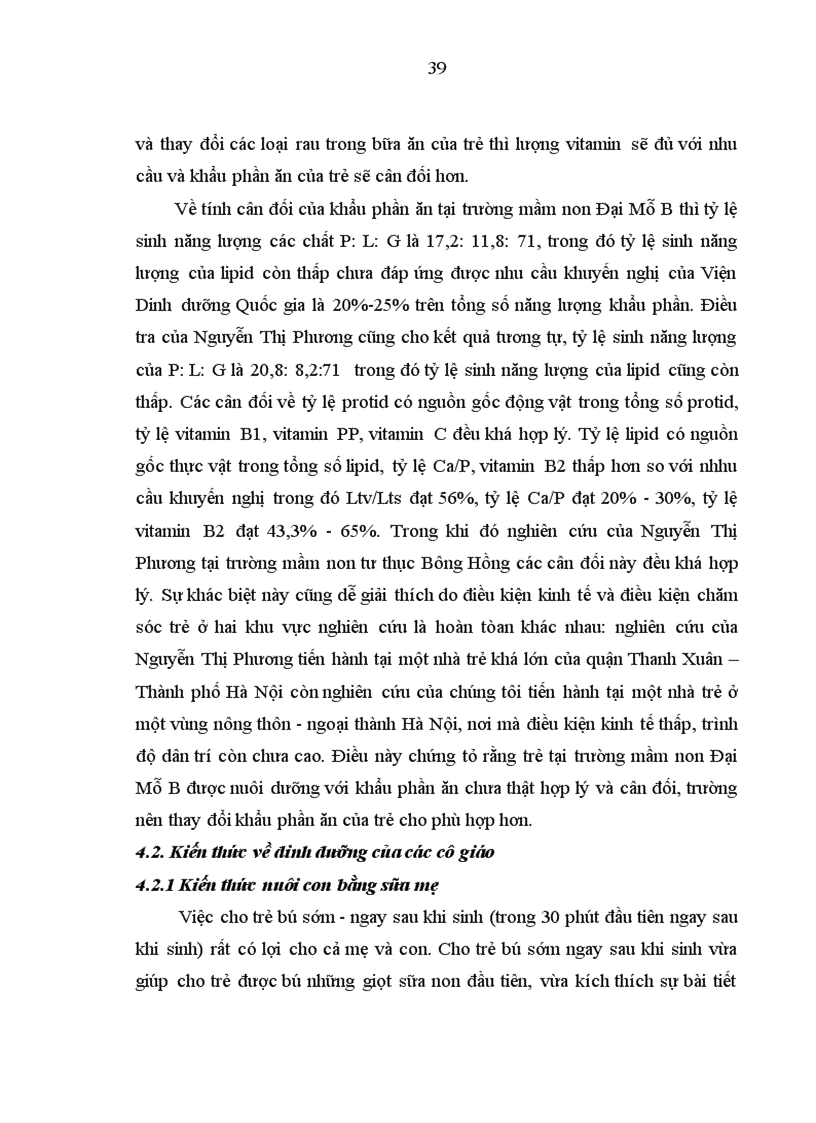 image for page Thực trạng về khẩu phần ở trẻ em và kiến thức về dinh dưỡng của các cô giáo Trường Mầm non Đại Mỗ B huyện Từ Liêm Hà Nội năm 2010