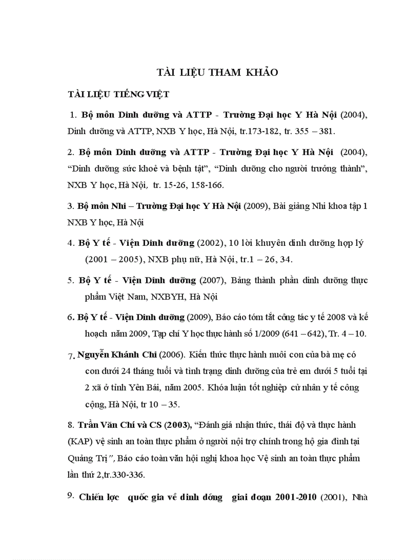 image for page Thực trạng về khẩu phần ở trẻ em và kiến thức về dinh dưỡng của các cô giáo Trường Mầm non Đại Mỗ B huyện Từ Liêm Hà Nội năm 2010