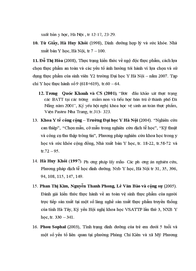 image for page Thực trạng về khẩu phần ở trẻ em và kiến thức về dinh dưỡng của các cô giáo Trường Mầm non Đại Mỗ B huyện Từ Liêm Hà Nội năm 2010