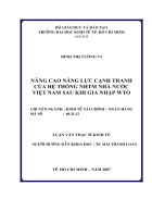 Nâng cao năng lực cạnh tranh của hệ thống ngân hàng thương mại Nhà nước Việt Nam sau khi gia nhập WTO