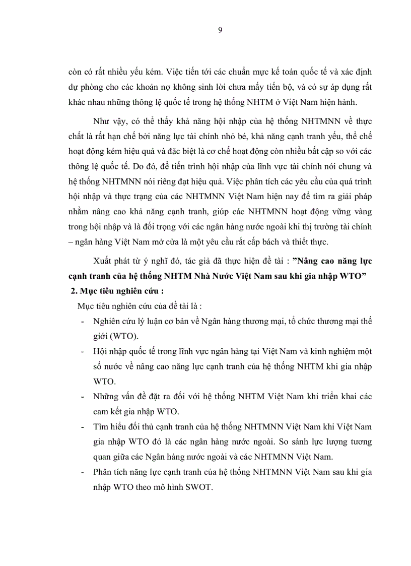image for page Nâng cao năng lực cạnh tranh của hệ thống ngân hàng thương mại Nhà nước Việt Nam sau khi gia nhập WTO