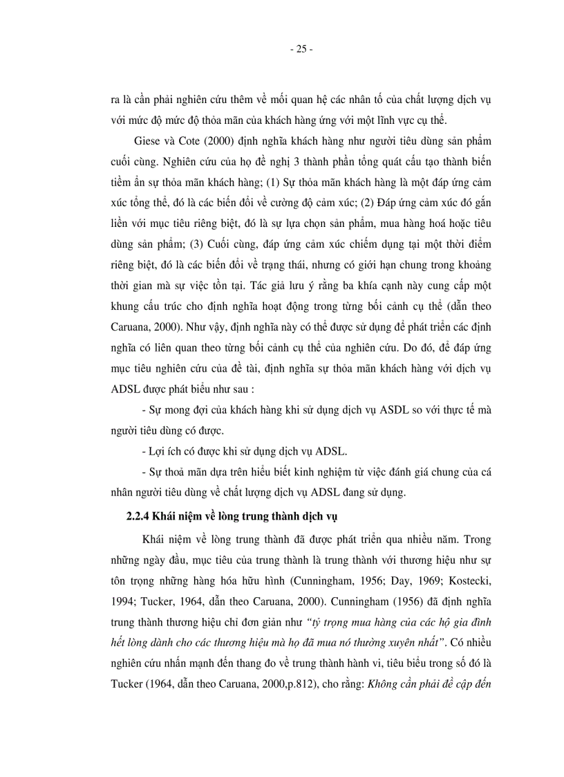 image for page Đo lường chất lượng dịch vụ sự thỏa mãn và lòng trung thành của khách hàng đối với dịch vụ ADSL