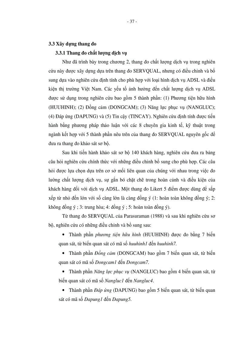 image for page Đo lường chất lượng dịch vụ sự thỏa mãn và lòng trung thành của khách hàng đối với dịch vụ ADSL