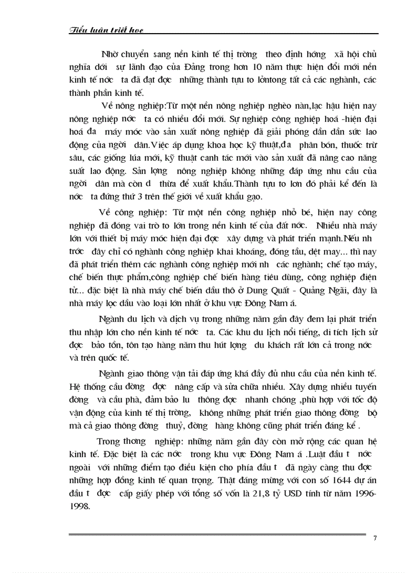 image for page Vận dụng quan điểm trong triết học Mác Lê Nin để phân tích quá trình chuyển đổi sang nền kinh tế thị trường ở Việt Nam