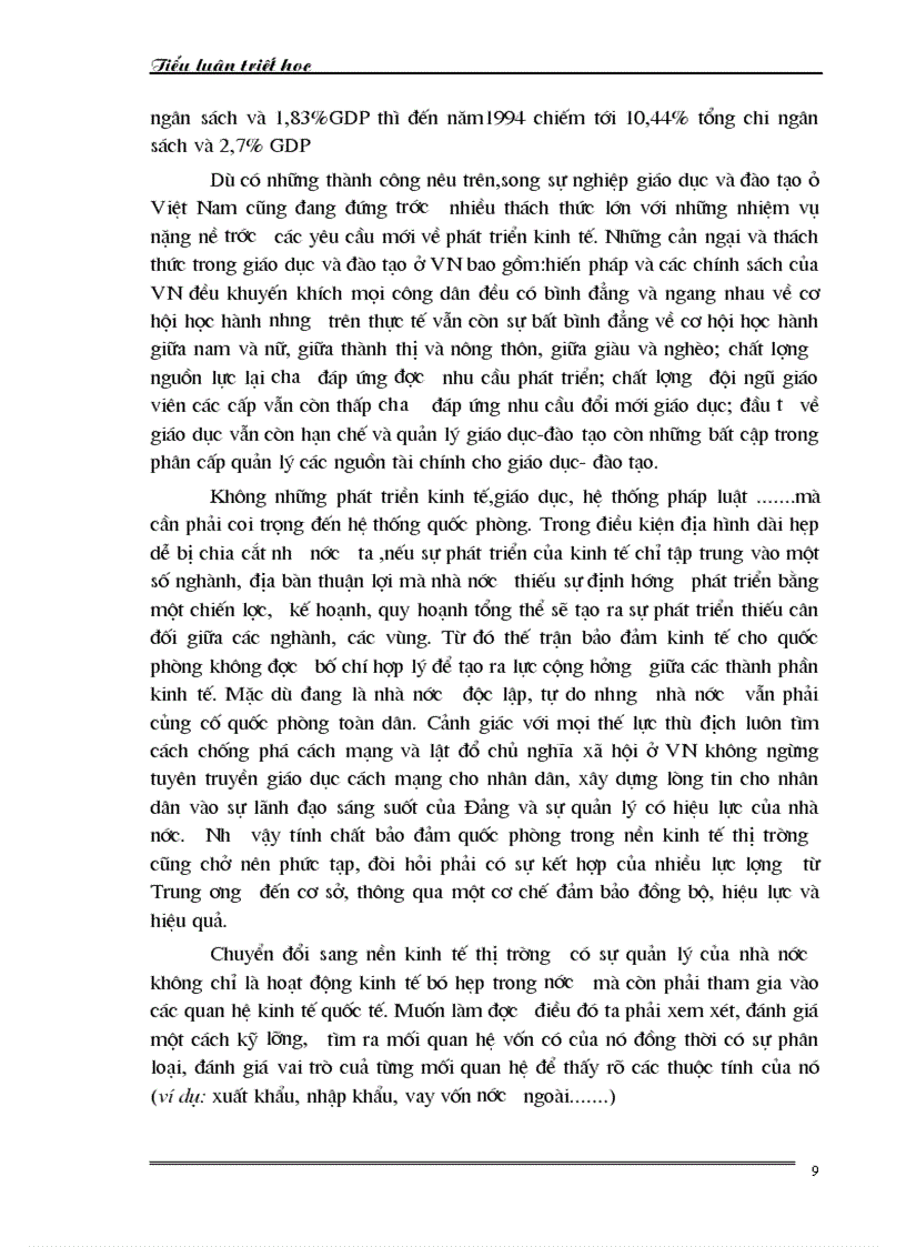 image for page Vận dụng quan điểm trong triết học Mác Lê Nin để phân tích quá trình chuyển đổi sang nền kinh tế thị trường ở Việt Nam