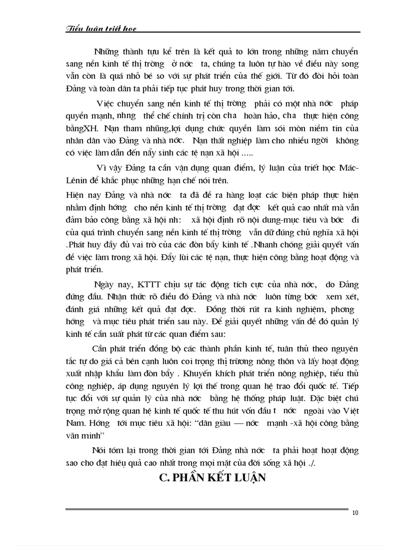 image for page Vận dụng quan điểm trong triết học Mác Lê Nin để phân tích quá trình chuyển đổi sang nền kinh tế thị trường ở Việt Nam