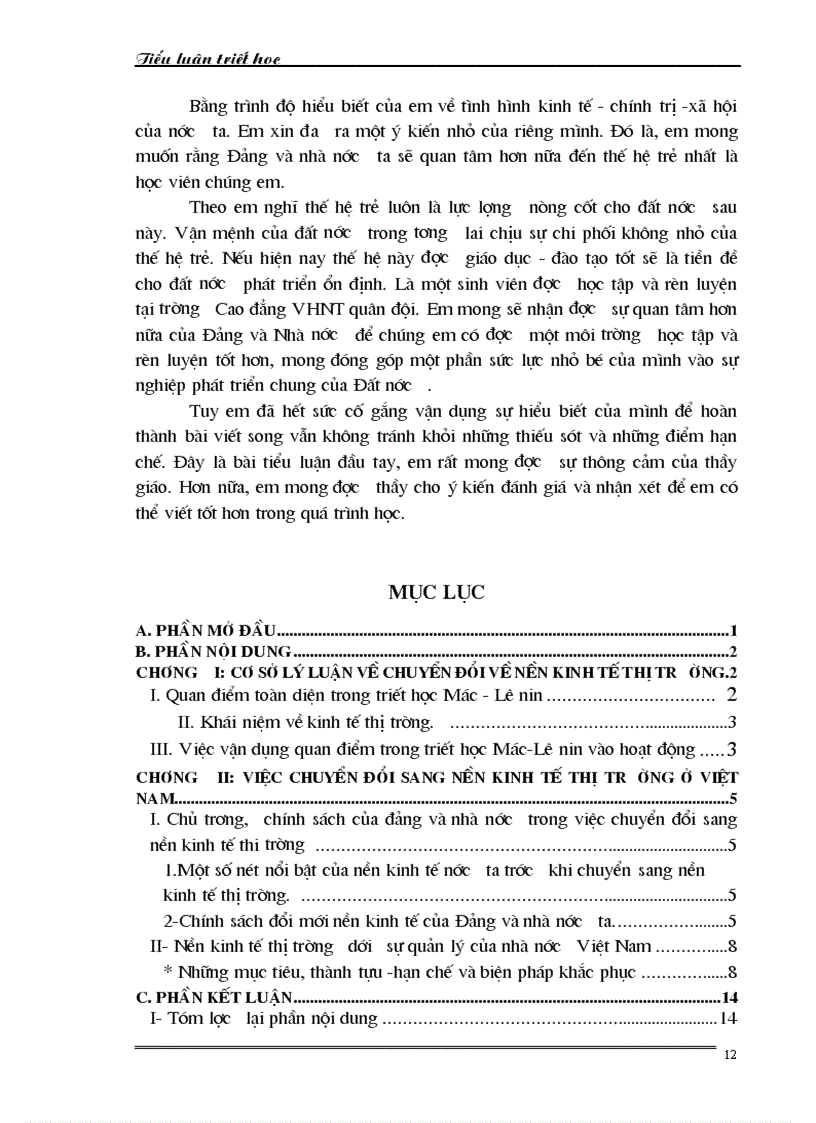 image for page Vận dụng quan điểm trong triết học Mác Lê Nin để phân tích quá trình chuyển đổi sang nền kinh tế thị trường ở Việt Nam