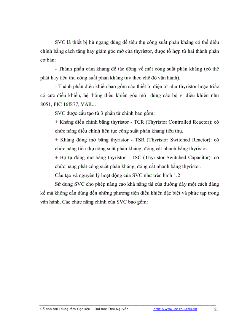 image for page Điều khiển thiết bị bù tĩnh svc và ứng dụng trong việc nâng cao cho ổn định chất lượng điện năng của hệ thống điện