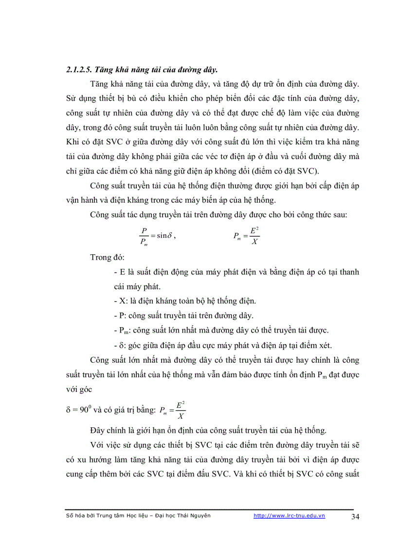 image for page Điều khiển thiết bị bù tĩnh svc và ứng dụng trong việc nâng cao cho ổn định chất lượng điện năng của hệ thống điện