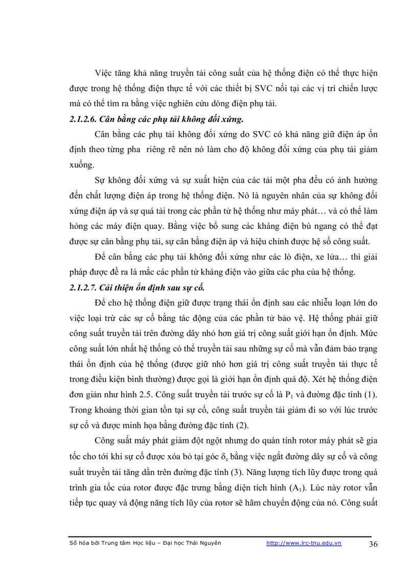 image for page Điều khiển thiết bị bù tĩnh svc và ứng dụng trong việc nâng cao cho ổn định chất lượng điện năng của hệ thống điện