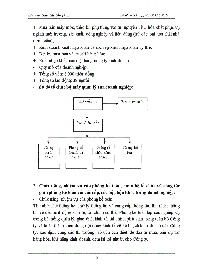Báo cáo thực tập tổng hợp chuyên ngành kế toán tài chính doanh nghiệp TM