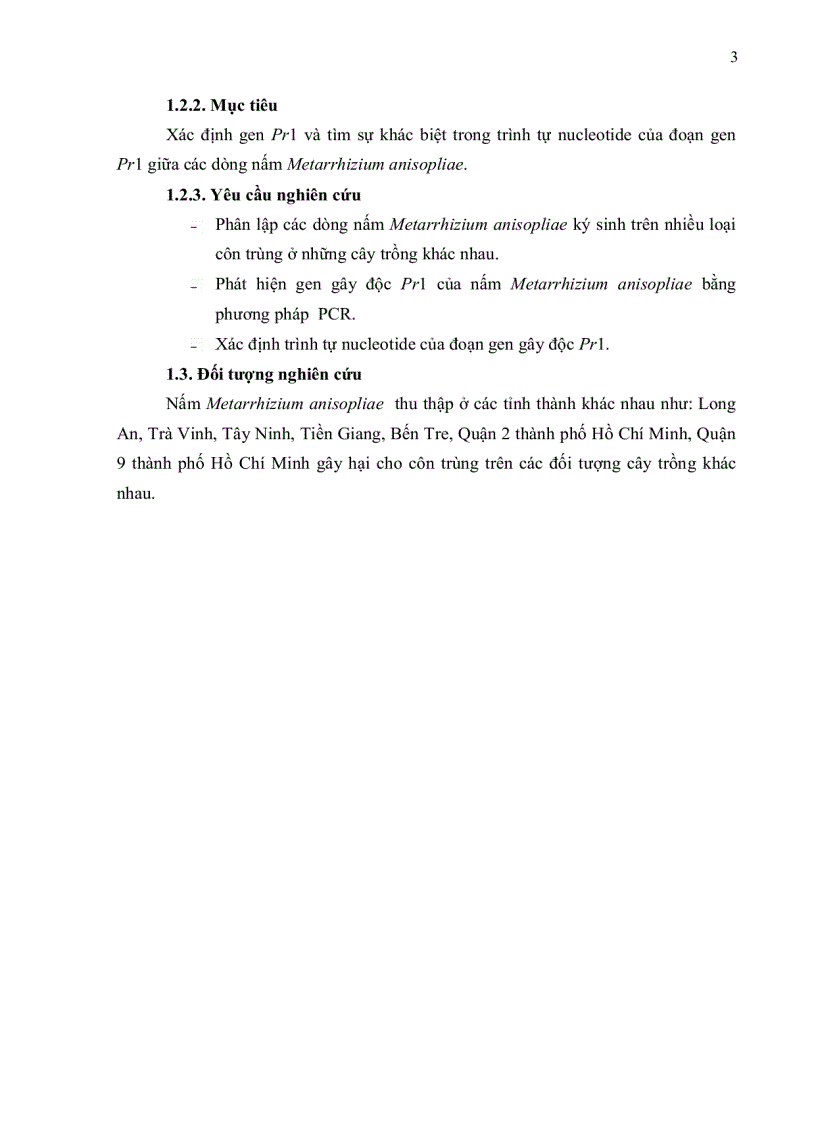 image for page Xác định gen gây độc và tính đa dạng di truyền của nấm Metarrhizium anisopliae ký sinh trên côn trùng