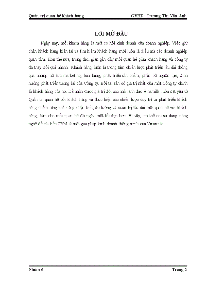 image for page Hoạt động quản trị khách hàng của công ty vinamilk