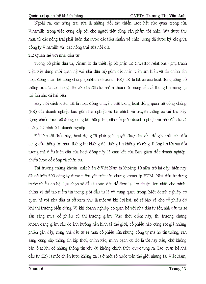 image for page Hoạt động quản trị khách hàng của công ty vinamilk