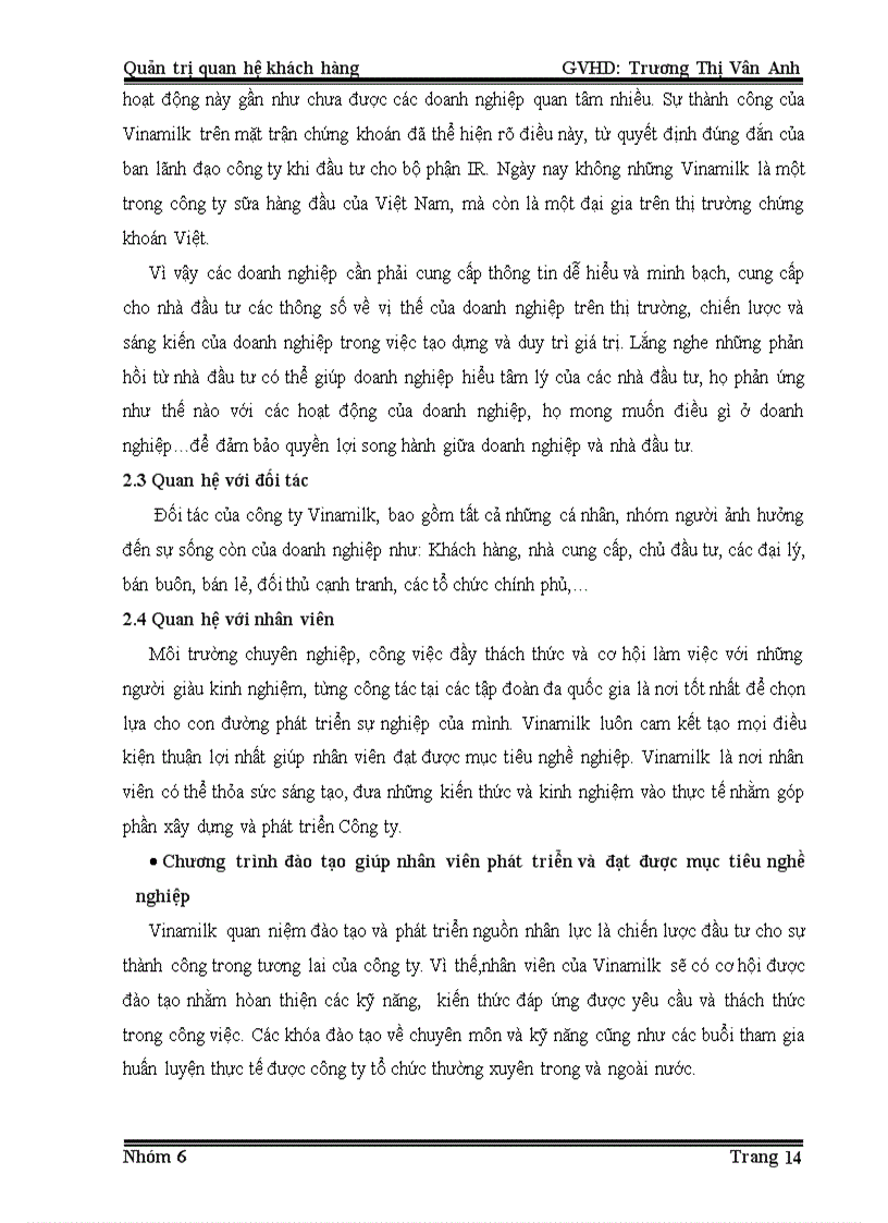 image for page Hoạt động quản trị khách hàng của công ty vinamilk