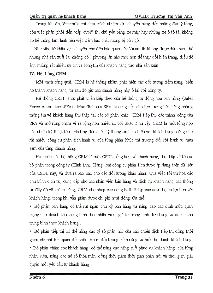 image for page Hoạt động quản trị khách hàng của công ty vinamilk