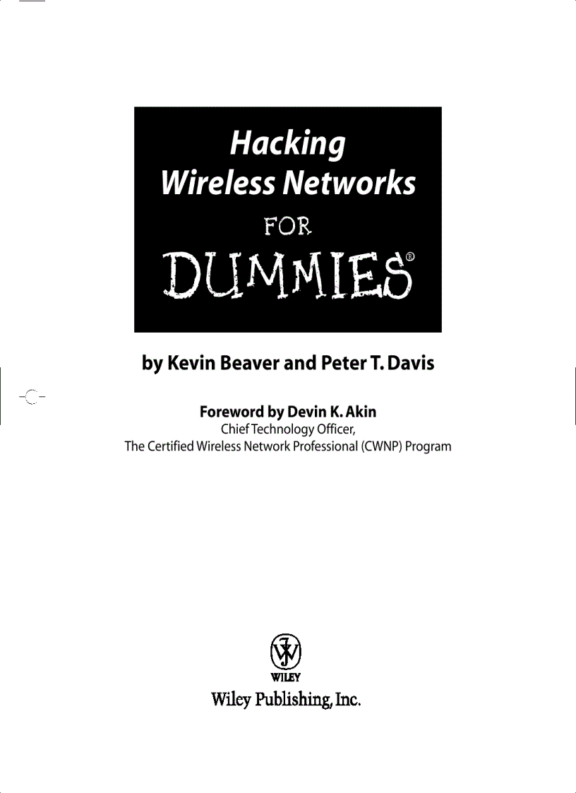 image for page Hacking Wireless Networks for Dummies