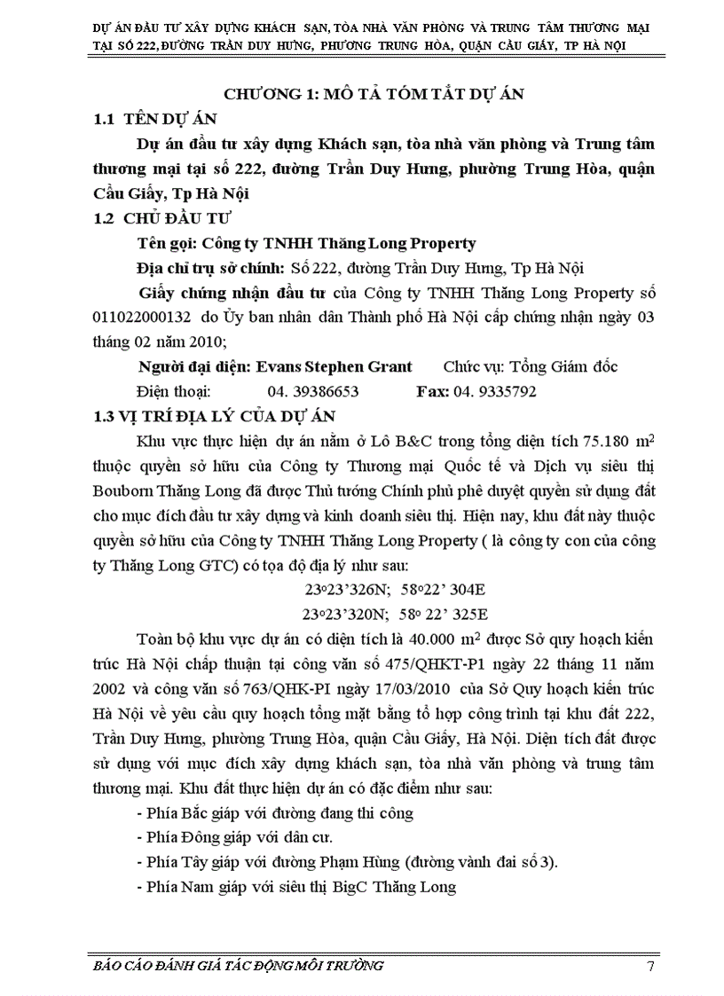 image for page Đánh giá tác động môi trường dự án đầu tư xây dựng khách sạn tòa nhà văn phòng và trung tâm thương mại tại số 222 đường trần duy hưng phương trung hòa quận cầu giấy tp hà nội