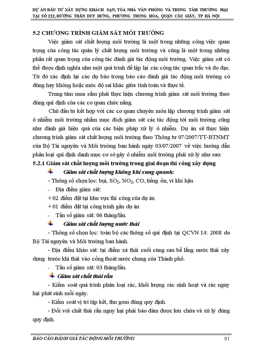 image for page Đánh giá tác động môi trường dự án đầu tư xây dựng khách sạn tòa nhà văn phòng và trung tâm thương mại tại số 222 đường trần duy hưng phương trung hòa quận cầu giấy tp hà nội