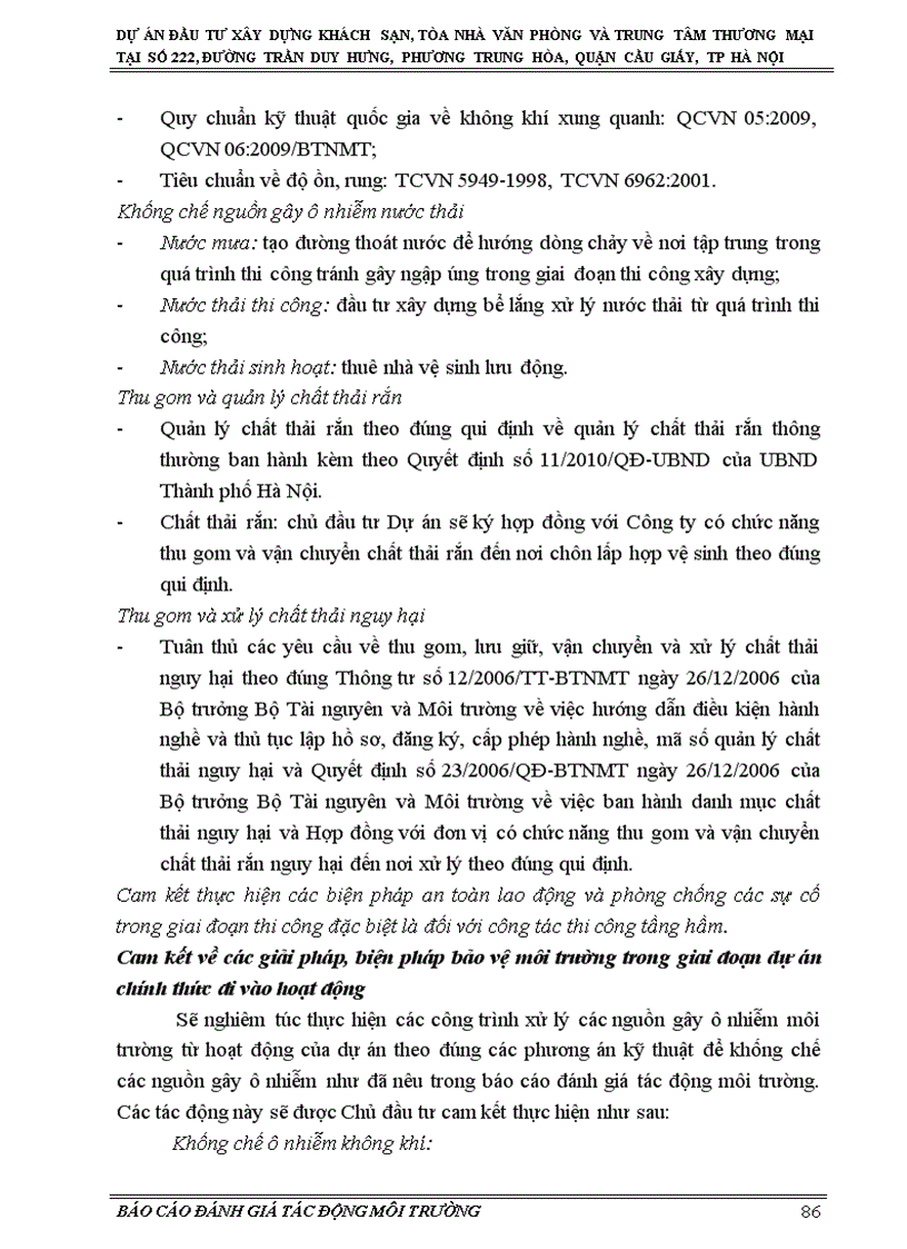 image for page Đánh giá tác động môi trường dự án đầu tư xây dựng khách sạn tòa nhà văn phòng và trung tâm thương mại tại số 222 đường trần duy hưng phương trung hòa quận cầu giấy tp hà nội