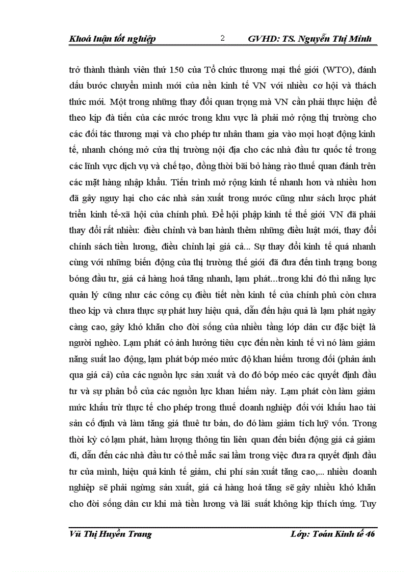image for page Sử dụng mô hình Kinh tế lượng phân tích tác động của một số yếu tố cơ bản tới lạm phát và dự báo lạm phát ở Việt Nam