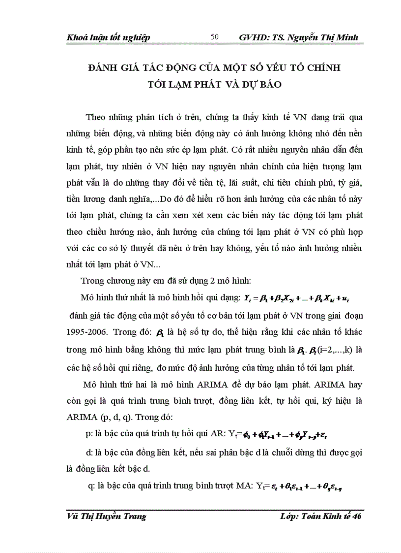 image for page Sử dụng mô hình Kinh tế lượng phân tích tác động của một số yếu tố cơ bản tới lạm phát và dự báo lạm phát ở Việt Nam