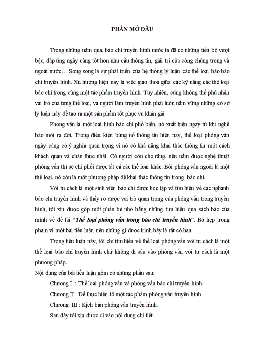 image for page Thể loại phỏng vấn trong báo chí truyền hình
