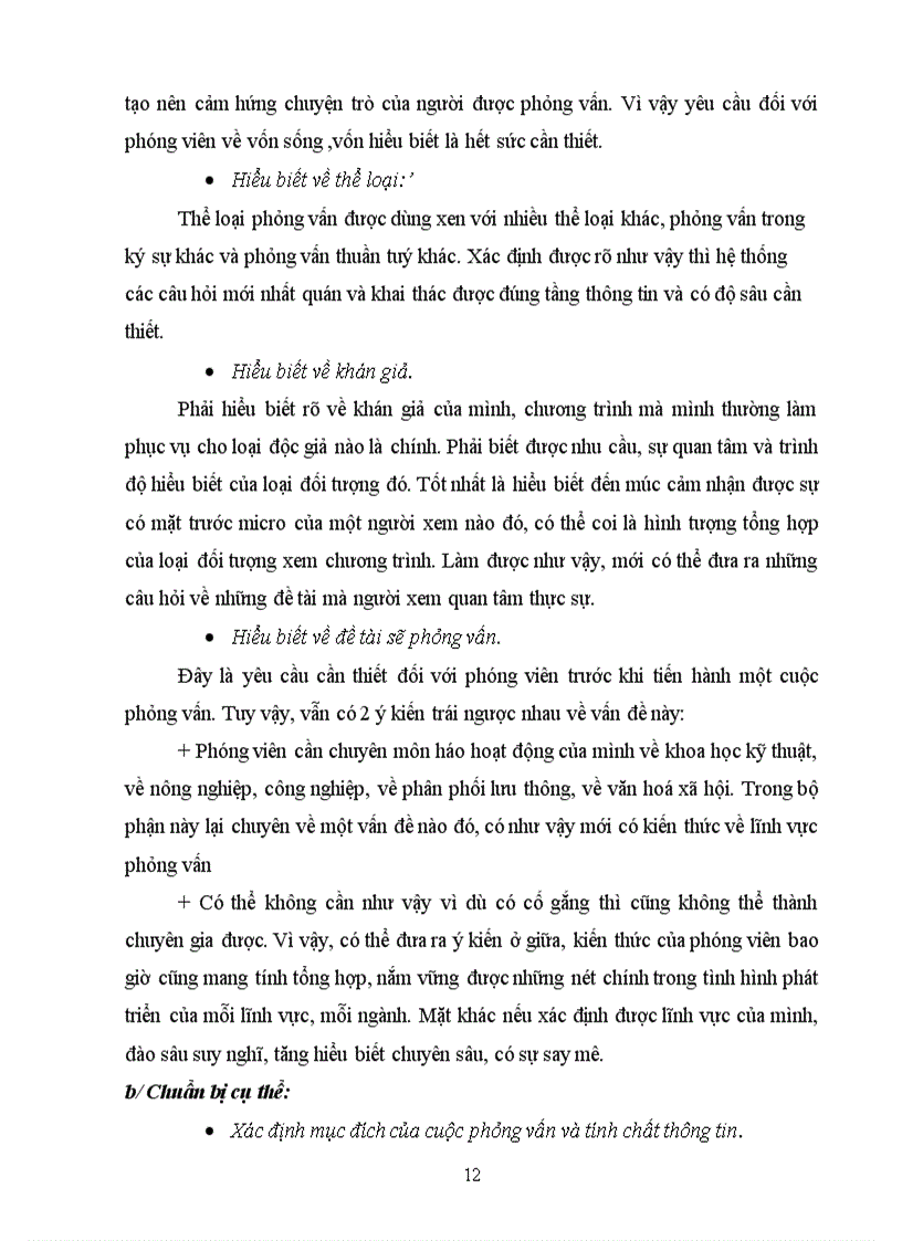 image for page Thể loại phỏng vấn trong báo chí truyền hình