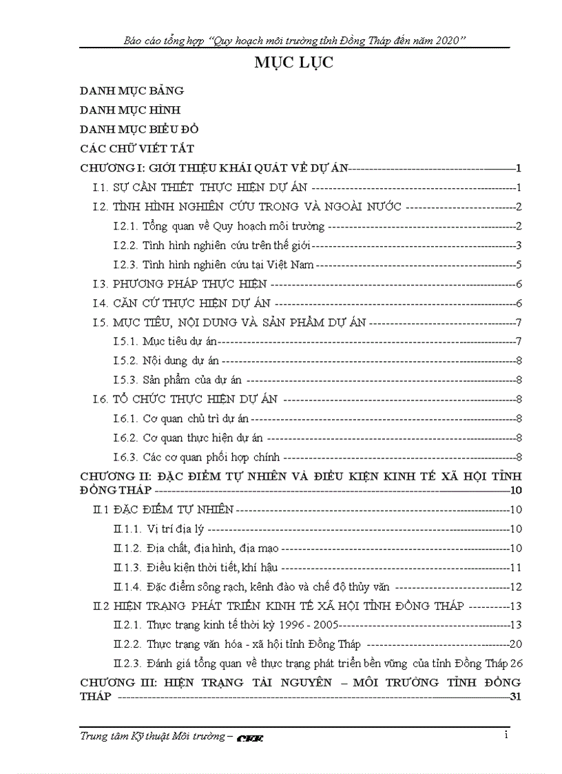 image for page Quy hoạch môi trường tỉnh Đồng Tháp đến năm 2020