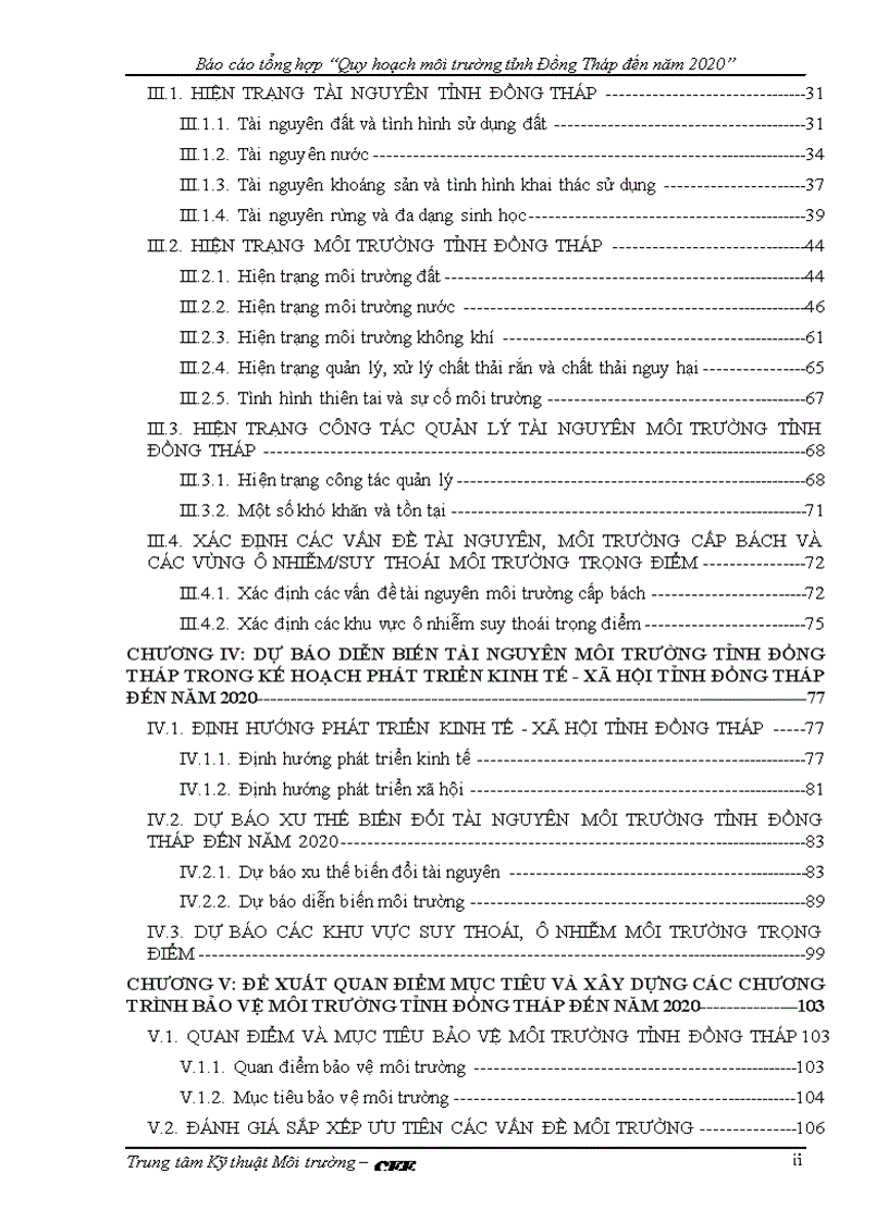 image for page Quy hoạch môi trường tỉnh Đồng Tháp đến năm 2020
