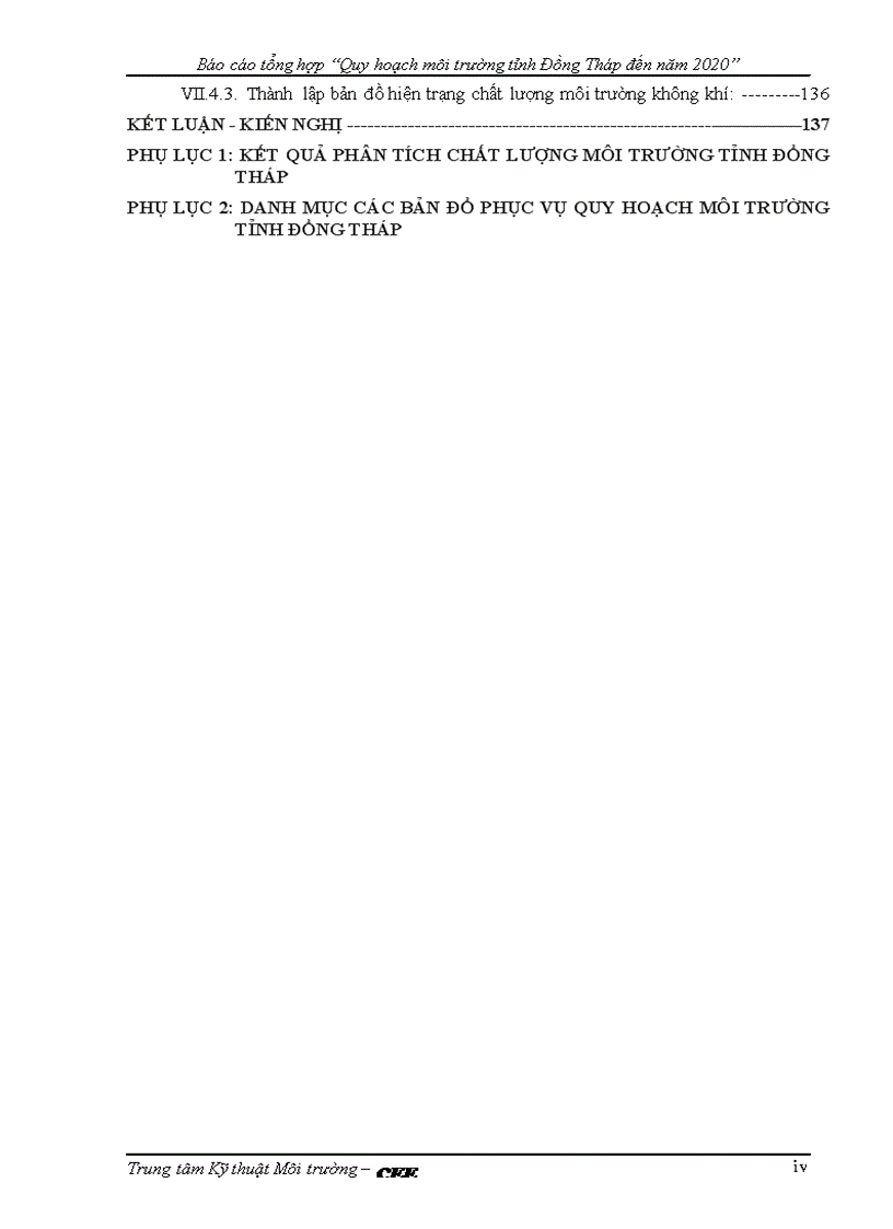 image for page Quy hoạch môi trường tỉnh Đồng Tháp đến năm 2020